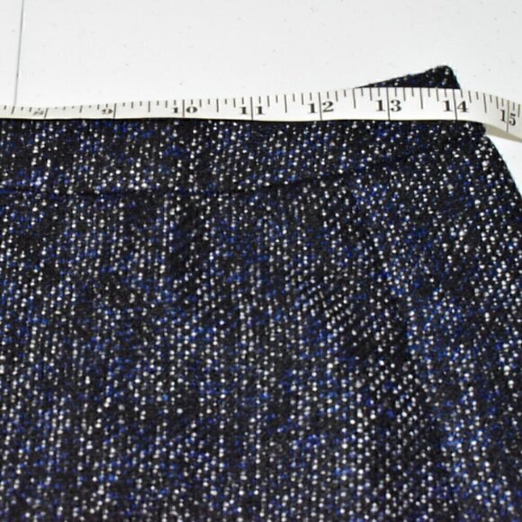 Anthropologie RO & De Audrey Tweed Trumpet Skirt High Low Navy Size S - Picture 4 of 11